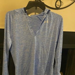 Blue Under Armor V-Neck Hoodie, Adult S
